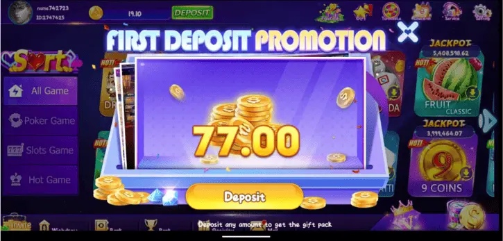 Easily deposit in 7F777 Earning App